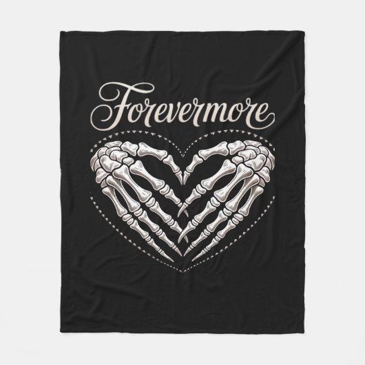 Meer Skeleton Hands Heart Gothic Halloween Fleece Deken (Voorkant)