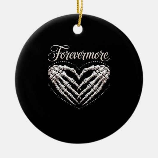 Meer Skeleton Hands Heart Gothic Halloween Keramisch Ornament (Voorkant)