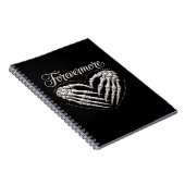 Meer Skeleton Hands Heart Gothic Halloween Notitieboek (Rechterzijde)