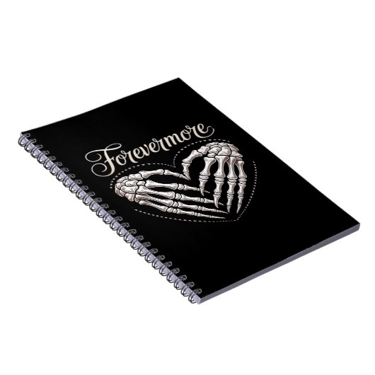 Meer Skeleton Hands Heart Gothic Halloween Notitieboek (Rechterzijde)