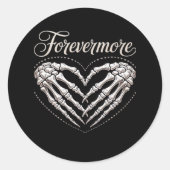 Meer Skeleton Hands Heart Gothic Halloween Ronde Sticker (Voorkant)