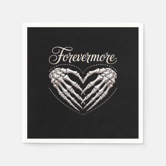 Meer Skeleton Hands Heart Gothic Halloween Servet (Voorkant)