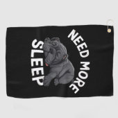 Meer slaap Bulldog Humor voor luie dagen Golfhanddoek (Horizontaal)