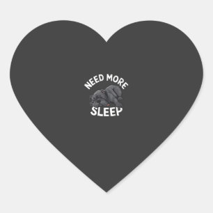 Meer Slaap Nodig Bulldog Humor voor Luie Dagen Hart Sticker