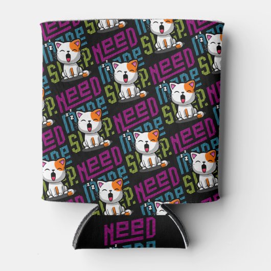 Meer slaap nodig | Grappige Cat schattige geeuwen  Blikjeskoeler (Voorkant)