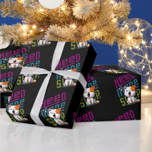 Meer slaap nodig   Grappige Cat schattige geeuwen  Cadeaupapier