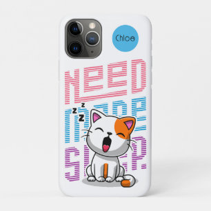 Meer slaap nodig Grappige Cat schattige geeuwen Case-Mate iPhone Case