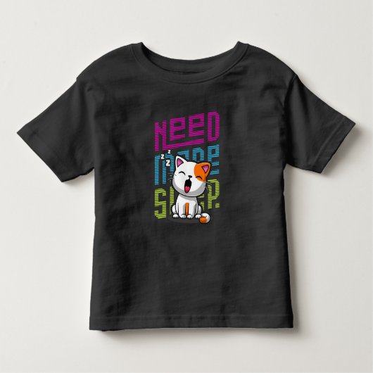 Meer slaap nodig | Grappige Cat schattige geeuwen Kinder Shirts (Voorkant)