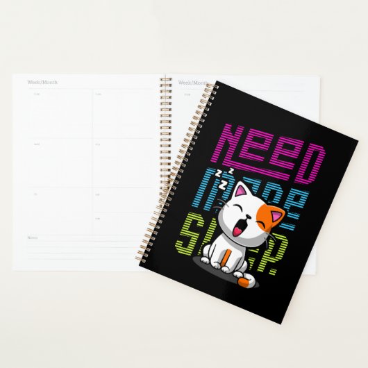 Meer slaap nodig | Grappige Cat schattige geeuwen  Planner (Display)