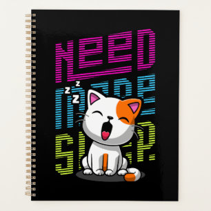 Meer slaap nodig Grappige Cat schattige geeuwen Planner