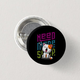 Meer slaap nodig Grappige Cat schattige geeuwen Ronde Button 3,2 Cm