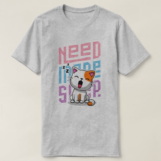 Meer slaap nodig | Grappige Cat schattige geeuwen  T-shirt (Design voorkant)