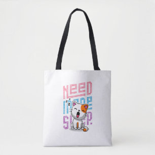 Meer slaap nodig Grappige Cat schattige geeuwen Tote Bag