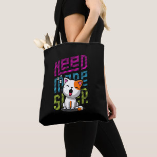 Meer slaap nodig   Grappige Cat schattige geeuwen  Tote Bag