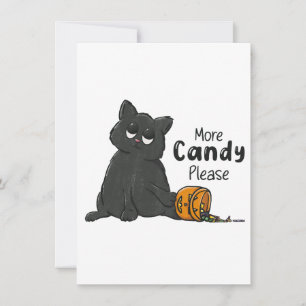 Meer snoep alsjeblieft Halloween Zwarte Kat Kaart