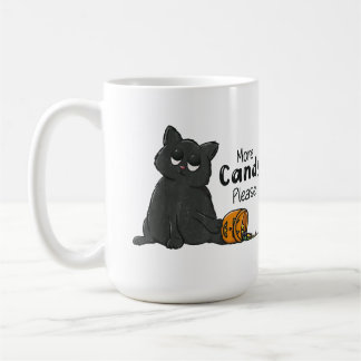 Meer Snoep Alsjeblieft Halloween Zwarte Kat Koffiemok