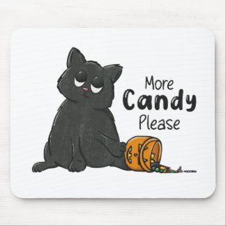 Meer snoep alsjeblieft Halloween Zwarte Kat Muismat