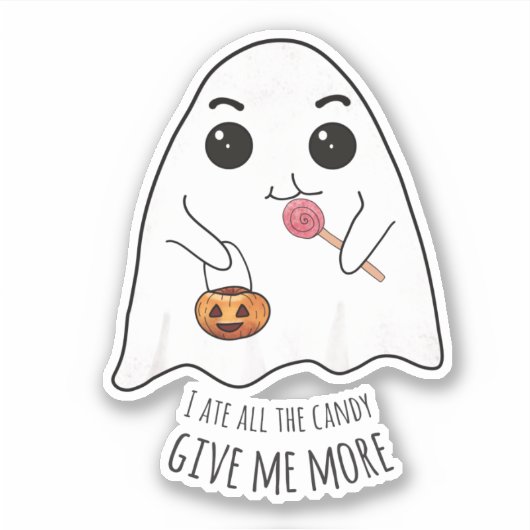 Meer Snoep Halloween Cute Ghost sticker (Voorkant)
