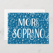 Meer Sopraan - Blauw Witte Zanger Briefkaart (Voorkant / Achterkant)