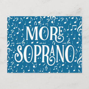 Meer sopraan - blauw witte zanger briefkaart