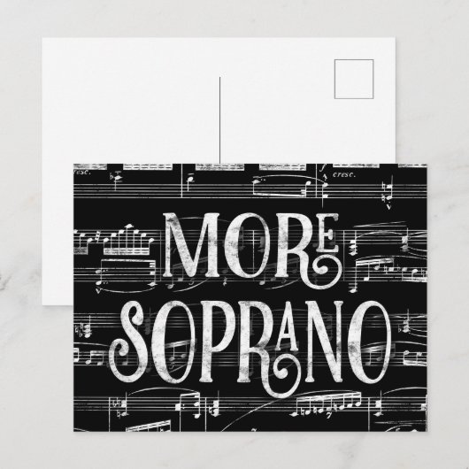 Meer Soprano Chalkboard - Black White Singer Briefkaart (Voorkant / Achterkant)