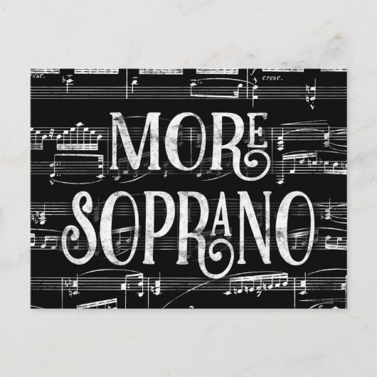 Meer Soprano Chalkboard - Black White Singer Briefkaart (Voorkant)