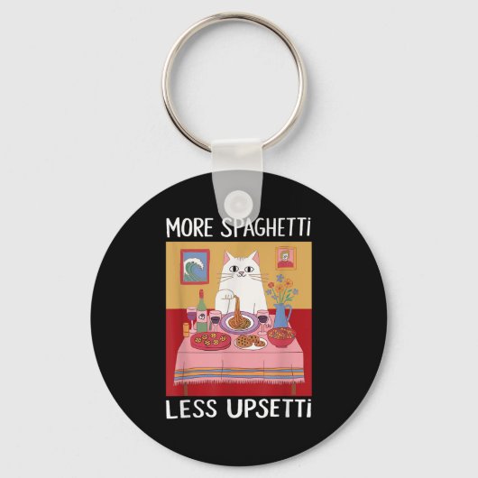 Meer spaghetti minder overstuur Grappig Schattige Sleutelhanger (Voorkant)