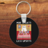 Meer spaghetti minder overstuur Grappig Schattige Sleutelhanger (Voorkant)
