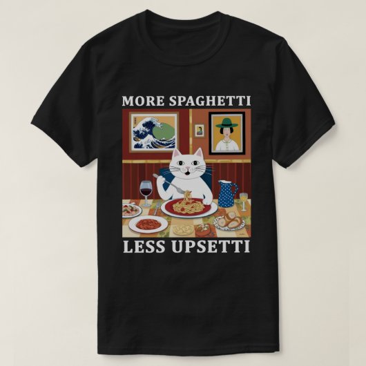 Meer spaghetti minder overstuur Grappig Schattige  T-shirt (Design voorkant)