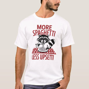 Meer Spaghetti Minder Overstuur Raccoon Pasta T-shirt