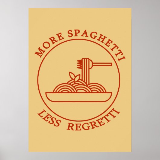 Meer Spaghetti Minder Spaghetti Rood Poster (Voorkant)