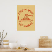Meer Spaghetti Minder Spaghetti Rood Poster (Keuken)