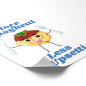 Meer Spaghetti Minder Upsetti blauw Poster (Hoek)