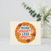 Meer Spaghetti minder Upsetti Grappig Inspirerend Briefkaart (Staand voorkant)