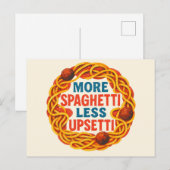 Meer Spaghetti minder Upsetti Grappig Inspirerend Briefkaart (Voorkant / Achterkant)