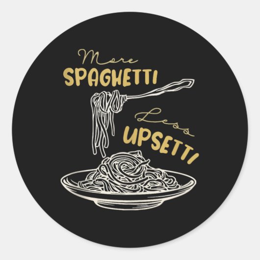 Meer spaghetti minder upsetti Tanktop Ronde Sticker (Voorkant)