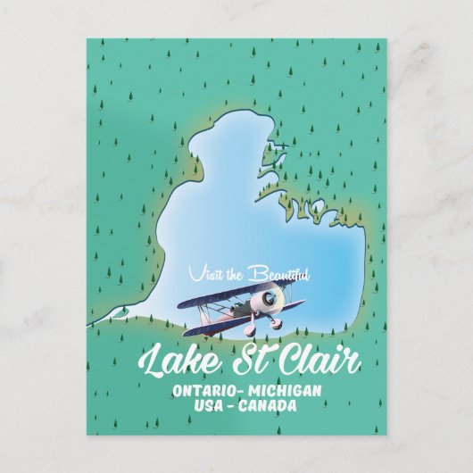 meer St Clair USA Canada meer kaart (Voorkant)