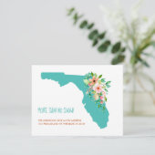 Meer Sun No Snow Florida Map Floral Nieuw Adres Aankondiging (Staand voorkant)