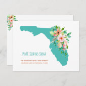 Meer Sun No Snow New Address Florida Map Aankondigingskaart (Voorkant / Achterkant)