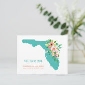 Meer Sun No Snow New Address Florida Map Aankondigingskaart (Staand voorkant)