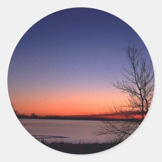 Meer Sunrise Ronde Sticker (Voorkant)