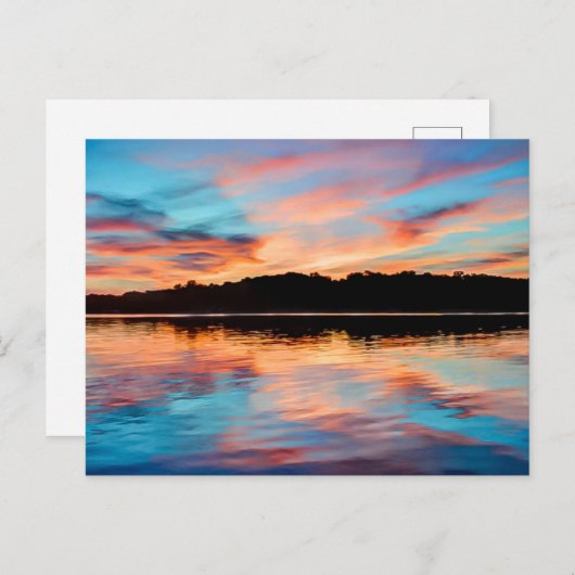 Meer Sunset Briefkaart (Voorkant / Achterkant)