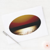 Meer Sunset Ovale Sticker (Envelop)