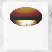 Meer Sunset Ovale Sticker (Tas)