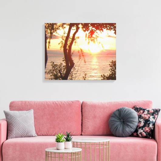 Meer superieure zon canvas afdruk (Insitu (Woonkamer))
