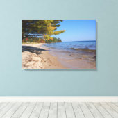 Meer Superior, Brunette Park in de herfst Canvas Afdruk (Insitu (Houten vloer))
