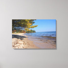 Meer Superior, Brunette Park in de herfst Canvas Afdruk