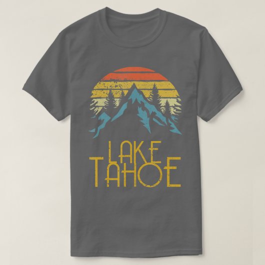 meer Tahoe California Nevada Retro T-shirt (Design voorkant)