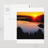 Meer Tahoe van de Baai van de zonsondergang het Briefkaart (Voorkant / Achterkant)