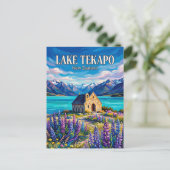 Meer Tekapo Nieuw-Zeeland Briefkaart (Staand voorkant)